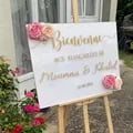Personalized Wedding Welcome Sign Mirror Stickers - High-Quality Vinyl Decals for Wedding and Birthday Parties - Customizable Elegant Mural Art for Decor - Easy to Apply and Remove - Sophisticated and Glamorous Design for Memorable Events