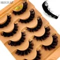 5 Pairs Natural Cat Eye 3D False Eyelashes Set for Volume and Drama - Fluffy, Soft, and Lightweight Synthetic Fibers - D Curl Wispy Style for Fuller Eyes - Easy to Apply and Remove - Ideal for Beginners and Makeup Enthusiasts - Multiple Occasions Use