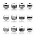 Premium Quality Stainless Steel Streaks Shape Round Spacer Beads Pack for DIY Jewelry Making - Durable and Elegant Accessories with Easy Customization - Ideal for Beginners and Experts - Versatile Supplies for Personalized Bracelets, Necklaces, Earrings, and More