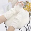 Kawaii Knitted Sleeve Fingerless Gloves - Punk Gothic Lolita Style Arm Warmers for Women and Girls - Soft Winter Accessory with Flexible Fit - Anime-Inspired Fashion Statement - Ideal Gift for Fans of Anime, Punk, Gothic, Lolita - Versatile and Stylish Arm Sleeves