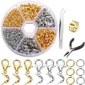 210-400 Piece Jewelry Making Kit with Lobster Clasps, Jump Rings, Beads, and End Crimps - High-Quality Materials for DIY Bracelets and Necklaces - Organized Storage Box - Easy to Use for Beginners - Perfect Gift Idea for Crafters of All Skill Levels