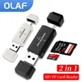 High Speed Type C SD TF Card Reader 2 in 1 USB 2.0 - Universal Compatibility Compact Portable Plug and Play Durable Reliable Data Transfer for PC Laptop Smartphone Tablet - SD TF Memory Card Reader