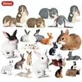 Oenux Lovely Farm Rabbit Bunny Model Action Figure - Realistic Desert Cottontail Hare Educational Toy for Kids - Durable PVC Material - Decorative Desk Ornament - Ideal Gift for Animal Lovers and Collectors
