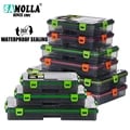 SAMOLLA Fishing Tackle Waterproof Box with Multiple Compartments, Secure Closure System, Portable Handle - Durable and Waterproof Storage Case for Lures, Hooks, Baits, Tools, Crafts - Ideal for Fishing Trips, Shore, Boat, Kayak - Multi-Functional Outdoor Accessory