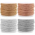 Premium Stainless Steel Cable Chain for Jewelry Making - Durable Rust-Resistant Hypoallergenic Material - 2m Length for Necklaces, Bracelets, Anklets - Rose Gold or Silver Finish - Wholesale Value for DIY Projects and Creations