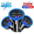 Sleek and Compact Fast Charging Car Charger with Multi-Port Design for iPhones, Samsung, Huawei, and Xiaomi - PD and QC3.0 Technology, USB C and Type C Adapters, Overcurrent Protection, Wide Compatibility