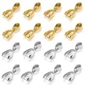 Pack of Durable Stainless Steel Pendant Pinch Clip Bail Clasps for Jewelry Making - Secure Closure Design, Versatile Usage, Easy to Use - 10 or 20 Pieces per Pack - Sleek and Elegant Finish for DIY Necklaces and Bracelets