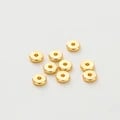 Luxurious Gold Plated Brass Spacer Beads Set for DIY Jewelry - 50 Pieces of 4mm, 5mm, and 6mm Flat Round Beads - Modern and Versatile Accessories for Bracelets, Necklaces, and Earrings - Ideal for Crafting Custom Pieces with Style and Creativity