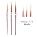 3PCS Acrylic French Stripe Nail Art Line Painting Pens Set - Premium UV Gel Brushes for 3D Designs, French Manicures, and Fine Line Work - Slim Tips for Precision Control - Compact and Portable for Travel - Durable and Long-Lasting Material