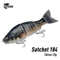 Leydun Jointed Claw Satchet Fishing Lure - High-Quality Swimbait for Bass Fishing - 184mm, 2.5oz - S-Shaped Action, Realistic Design - Versatile for Freshwater Lakes and Rivers - Increase Fishing Success with Lifelike Movement