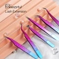 Gemerry Stainless Steel Eyelash Extension Tweezers with Vibrant Colorful Design, Anti-Static Properties, High Precision Tips - Multi-Purpose Makeup Tool for Brow Shaping, Nail Art, and Delicate Beauty Tasks