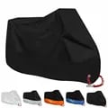 Waterproof All Season Motorcycle Cover with UV Protection - 190T Polyester Taffeta Fabric - Dust, Dirt, and Sun Rays Protection - Multiple Color Options - Double-Stitched Seams, Elastic Hems, Adjustable Buckles - Durable and Secure Motorbike Cover