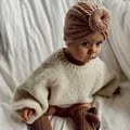Soft Cotton Baby Girl Turban Hats with Bows and Headbands - Adjustable Infant Beanie Caps for Newborns and Toddlers - Stylish and Warm Knotted Bonnets for Photoshoots and Special Occasions - Great Gift Idea for Baby Showers and New Parents
