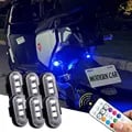 Wireless Remote Control Strobe Lights Set of 4 - 7 Colors for Vehicles, Aircraft, Cars, Motorcycles, Bicycles, RC Drones - Easy Operation, High Visibility, Safety - Compact Lightweight Design - Durable Weather-resistant LED Lights for Night-time Use