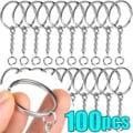Durable Stainless Steel Key Rings - Set of 20 or 100 Multipurpose Keychain Split Rings with Lobster Clasp Design - Rust and Corrosion Resistant Material for DIY Crafts, Keychains, and Jewelry Making - Convenient Size and Sturdy Construction for Everyday Use - Value Pack Options Available