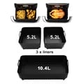 Custom Fit Silicone Air Fryer Basket Liners for Ninja DZ071/AF500UK - Heat Resistant, Dishwasher Safe, Non-Stick Mats for Efficient Cooking - Multipurpose Trivets & Pot Holders - Set of 2