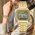 Women's Elegant Digital Watch with Gold and Silver Stainless Steel Strap - Quartz Movement, Calendar, Alarm, Stopwatch - Ideal for Business, Formal, and Everyday Wear - Adjustable and Comfortable Fit - Perfect Gift for Modern Women