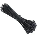 Premium Black Nylon Cable Ties 100 PCS Set with Fixing Ring and Zipper - Durable Self-Locking Cable Management Kit for Home, Office, Industrial Use - 5X300 Ring, 3X200 Zipper, 5X200 Self-Locking Features