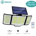 Solar Powered Ultra-Bright Outdoor LED Light with Motion Sensor and 3 Working Modes - Eco-Friendly and Easy to Install Solar Light for Garden, Pathway, Wall - IP65 Waterproof and Maintenance-Free Solar Light with Long Lifespan and Wide Coverage (328/348 LEDs)