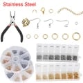 Premium Stainless Steel Jewelry Making Kit Set Box with Versatile Bracelet Findings, Convenient Necklace Supplies, and Complete Components for Earrings to Necklaces - Durable, Easy to Use, Nickel-Free, Hypoallergenic, Portable and Organized Storage Box