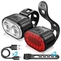BUCKLOS Bike Light Set - High Visibility Front and Rear Lights for Night Rides, Waterproof and Durable LED Lamps with USB Recharge, Easy Install for Mountain and Road Bikes, Long-lasting and Energy-efficient Cycling Safety Gear