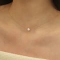 Elegant Stainless Steel Gold Plated Necklace with CZ Stone Charm - Adjustable Chain, Durable, Versatile, Perfect Gift for Women - Minimalist Design for Everyday Wear or Special Occasions, Anti-Tarnish, Long-Lasting Beauty, Subtle Sparkle
