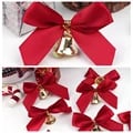 Pack of 10 Festive Bow Ties with Bells for DIY Crafting & Decoration - Premium Quality Christmas Gift Bows for Wrapping, Tree, Wreaths, Garlands - Add Charm & Elegance to Presents & Holiday Decor