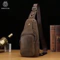 Luxury Genuine Leather Triangle Crossbody Chest Bag with Travel Shoulder Backpack for Men - Stylish and Practical Multifunctional Bag for Urban Explorers and Commuters, High-Quality Material, Ample Storage Space, Adjustable Straps for Comfortable Wear, Trendy Design Sets You Apart