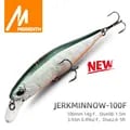 MEREDITH Jerkbait 100F Minnow Fishing Lure - Premium Quality Hard Bait Wobbler for Professional Anglers - 14g Floating Lure with 0.8-1.0m Depth Range - Vibrant Colors and Realistic Swimming Action - Versatile Tool for Bass, Trout, Pike, and More - Durable and Long-Lasting Construction