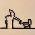 Modern Black Framed 2D Flat Metal Wall Art with Easy Installation for Bathroom Decor - High-Quality Contemporary Home Decor Piece with Pre-Drilled Holes and Lightweight Design - Sleek and Stylish Metal Artwork for Instant Style Boost