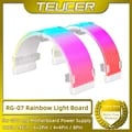 TEUCER AG-07 RGB Rainbow PC Addressable Light Board for Motherboard, GPU, CPU, 24Pin, 8Pin Power Cables - Easy DIY Installation, 5V 3Pin ARGB, High-Quality Construction, Sync with Motherboard, Enhance Aesthetics - Customizable RGB LEDs, Vibrant Illumination, Durable Materials