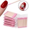 100-Piece Double-Ended Precision Cotton Swabs for Nail Art, Makeup Application, and Skincare - Fine Pointed Tips for Accuracy and Control - Soft and Absorbent Material - Versatile Beauty Tool for Detail Work, Blending, and Cleaning - Portable Pack for Travel and On-The-Go Touch-Ups