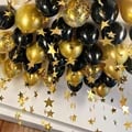 43-Piece Metallic Balloons Variety Pack in Black, Gold, Silver, and White with Sequins - Perfect for Bar and Birthday Party Decor, Easy to Inflate with Air or Helium, Adds Elegance and Glamour to Any Event, Shimmering Visual Effect for Memorable Celebrations