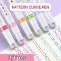 Vibrant Flower Shape Outline Highlighter Markers Set - Smooth Roller Tip, High-Quality Ink, Colorful Design for School and Office Use - Set of 6/3 Pens, Great Gift Idea for Students, Teachers, and Professionals