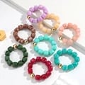 Handmade Acrylic Square Bead Elastic Bracelet Set - Boho-Chic Retro Jewelry with Modern Twist, Unique Gift for Women, Stylish Accessory for Any Occasion