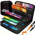 Premium Double-Ended Watercolor Markers Set - Vibrant Colors for Artistic Versatility and Long-Lasting Use - Fine and Brush Tips for Detailed and Broad Strokes - Ideal Christmas Gift for Artists - Wide Range of Creative Applications