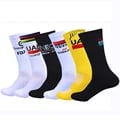 Premium White UAE Team INEOS Cycling Socks with Non-Slip Grip and Cushioned Support for Running, Basketball, Biking - Moisture-Wicking, Breathable, Durable Athletic Socks for Men and Women - Ideal for Sports, Training, Competitions - Enhanced Comfort, Performance, and Versatility