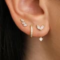Exquisite Zircon Little Huggies Hoop Earrings Set for Women - 3 Pairs of Unique Cartilage Piercing Jewelry in Durable Stainless Steel - Hypoallergenic and Tarnish-Resistant - Perfect Gift for Her with Delicate Zircon Stones for Elegant Sparkle and Style