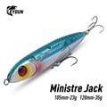 LEYDUN Ministre Jack Stickbait Fishing Lures - Premium Quality Hard Baits with Realistic Swimming Action and Wobbling Motion for Sea Bass, Trout, Pike - Versatile 105mm and 120mm Sizes, 23g and 35g Weights - Durable Construction for Saltwater and Freshwater Fishing Environments