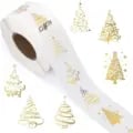 500pcs Clear Merry Christmas Stickers - Self-Adhesive Holiday Gift Tag Labels for Presents, Cards, Scrapbooking - Durable Material, Versatile Use, 1-Inch Diameter, Pack of 500 Pieces