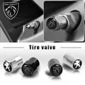 Premium Aluminum Alloy Car Metal Wheel Tire Air Valve Dust Caps for Peugeot 206, 307, 308, 3008, 206, 207, 208, 407, 408, 508, 2008, 107 - Set of 4 Rust-Resistant Bolt-In Caps for Easy Installation, Universal Compatibility, and Protective Functionality