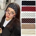 Y2K Retro Boho Breeze Wind Dot Stretch Women's Hairbands - Korean Ins Fashion Inspired Wide Headbands for Yoga, Sports, Date Nights - Versatile Bohemian Hair Accessories for Any Occasion - Stylish Gift Idea with Comfortable Fit and Multiple Ways to Wear