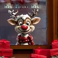 Waterproof and Durable Christmas Reindeer Window Stickers - High-Quality Vinyl Decals for Easy DIY Holiday Decoration - Festive Home Decor for Christmas and Winter Parties - Reusable and Versatile Adhesive Decals - 15.7 x 23.6 Inches, 1 Sheet for Multiple Windows and Doors