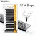 NAGARAKU 8D W Shape Big Bundle Eyelash Extension Premade Fans - Professional-Grade Full and Dense Lashes with Super Soft Synthetic Fibers for Dramatic Look - Cost-Effective Package for Multiple Applications - Lightweight and Comfortable Wear for Extended Periods - Quick and Easy Application