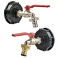 Durable Brass IBC Tank Tap Adapter with Quick Connect Valve for Garden and Home Use - Easy Installation, Leak-Proof Design, Versatile Applications - User-Friendly Water Flow Control - Compatible with S60*6 Coarse Thread Tanks