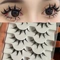 Anime-Inspired Demon Style False Eyelashes Variety Pack - Dramatic Volumizing & Lengthening Cartoon Eye Lashes for Cosplay & Special Occasions - 5 Pairs Premium Synthetic Fiber Reusable Set with Bold & Playful Designs - Lightweight & Comfortable with Easy Application Band