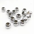 Premium Stainless Steel Big Hole Beads Set of 50 for DIY Jewelry Making - Durable, Tarnish-Resistant, Easy to String Spacer Beads - Versatile Findings for Handcrafted Bracelets, Necklaces, and Accessories - Crafters' Dream Kit for Personalized Creations