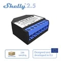 Smart Home Double Relay Switch with WiFi Connectivity, Roller Shutter Support, and Dual Power Metering - Shelly 2.5: Versatile Control for Garage Doors, Curtains, and More. Open Source Compatible for Customization and Energy Monitoring. Remote Access and Voice Control Enabled for Seamless Home Automation Management.