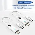 Wireless HDMI Transmitter Receiver Set for Seamless 1080p Video Transmission up to 30 Meters - Screen Mirroring, Plug and Play, High-Quality Output - Ideal for Cameras, PCs, and TVs - Versatile and Easy to Use