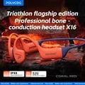 POLVCDG X16 Bone Conduction Waterproof Earphones with 32GB Memory - Bluetooth 5.4 - Lightweight, Flexible, and Durable Silicone Material - Ideal for Active Lifestyles in 2024 and Beyond
